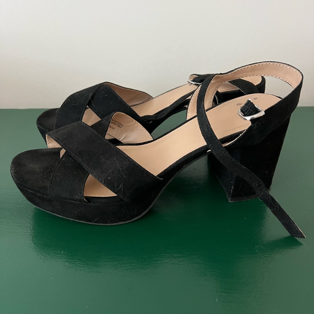 A New Day Black Heels with Chunky Block Heel